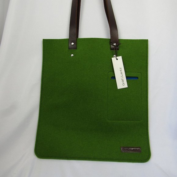 Graf & Lantz Merino Wool Two-Tone Handbag blue/green - NWT RARE, from 2014 - Picture 5 of 14